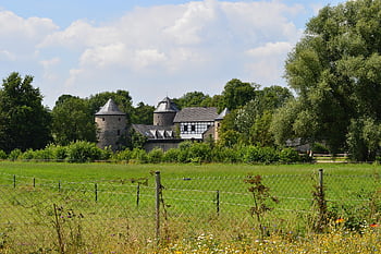 ratingen, Dům, hospodařit, architektura, historicky, Zajímavosti, Německo, sever rhine westphalia, Anger Country, hrad, wasserburg
