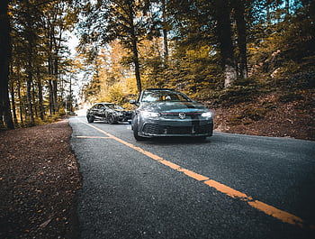 volkswagen, auto, silnice, vw, golf gti, bmw, bmw m2, sportovní auto, automobil, les, hora