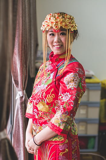 bride, wedding, phoenix Coronets, traditional, chinese, culture, marriage, female, dress, bridal, tradition