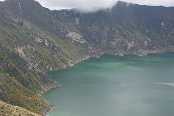 danau, gunung berapi, gunung, air, andes, Amerika, quilotoa, Ekuador