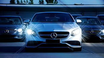 Mercedes-Benz bianco, macchina di lusso, fari luminosi, vista frontale, allineare, eleganza, Raniep Mercedes-Benz, veicoli di fascia alta, Eleganza automobilistica, vetrina automobilistica, Auto Premium