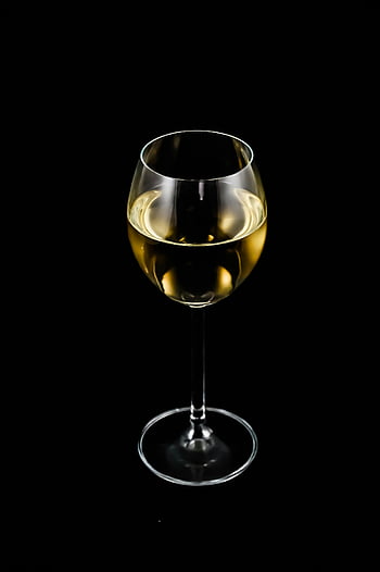 vino bianco, bicchiere, sfondo nero, display elegante, vetro singolo, vapore chiaro, bicchiere di vino, bevanda, alcool, bere