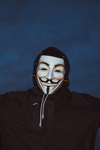 Guy Fawkes mask, hoodie, hacker mask, mystery, anonymity, dark hoodie, person wearing mask, V for Vendetta, anonymous, guy fawkes, dark background