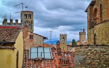 kasaba, seyahat, Avrupa, turizm, İtalya, Arezzo, Toskana, orta Çağlar
