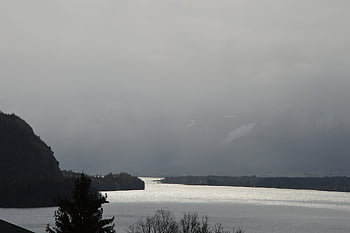 jezero wolfgang, jezero, St Gilgen, Salzburg, Příroda, Rakousko, vysokohorský, Stříbrné jezero Salzkammergut, hory, pohoří, mlha