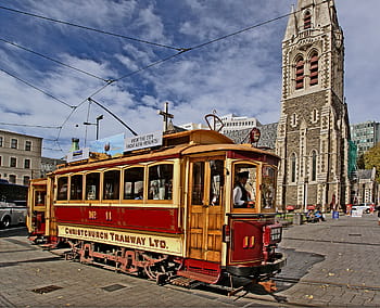 Christchurch Tramway, heritage tram, central city loop, electric trams, Ferrymead Heritage Park, public transportation, New Zealand, vintage tram, streetcar, tram museum, Christchurch sightseeing