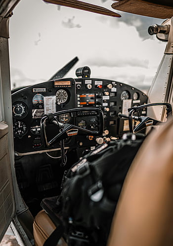 lehké letadlo, chata, kontrolní panel, Klasické letadlo, kokpitu, letové nástroje, řízení, Podrobný pohled, interiér letadla, pilotní sedadlo, přístrojová deska