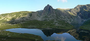 lake, mountain, peak, reflection, nature, seven Rila Lakes, water, sky, clouds, rila Lakes, harami Peak