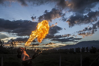 fire, flames, man, perfomer, circus, festival, summer, fire Breathing, nature, fire Breather, network