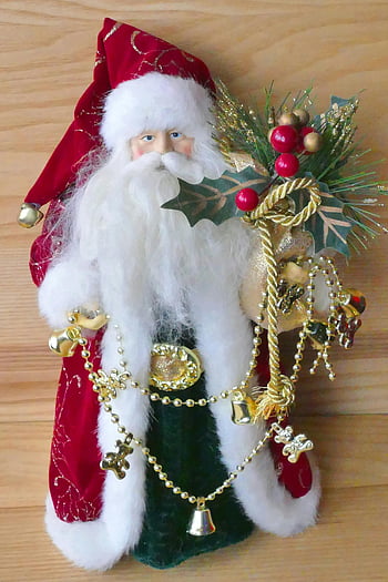 Ježíšek, Ozdoba jmelí, slavnostní dekorace, Zlaté akcenty, Oslava svátků, vánoční dekorace, Santa postava, Sváteční Ornament, vánoční ozdoba, Slavnostní Santa, Dovolená dekor