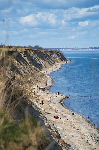 útes, pláž, moře, oceán, Baltské moře, Příroda, mraky, nebe, letní, teplý, kiel