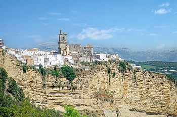 Ισπανία, ανδαλουσία, επαρχία Cadiz, arcos de la frontera, pueblos blancos, λευκά χωριά, τοπική κοινότητα, τοποθεσία, χωριό, βασιλική της Santa Maria De La Asuncion, εκκλησία του Σαν Πέδρο