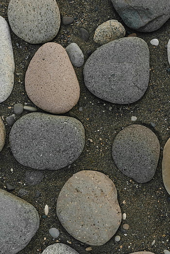 dlažební kostky, písek, Hladké oblázky, písečná pláž, přírodní textury, detail, plážové kameny, oblázková textura, plážový povrch, kamenné vzory, plážové dlažební kostky