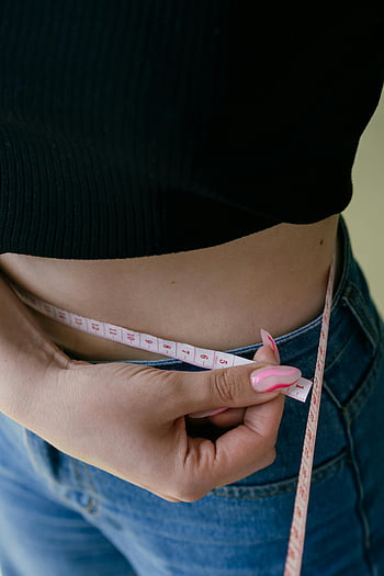 misurazione della vita, metro A nastro, fitness, controllo del peso, donna che misura, Salute, corpo, dimagrante, dieta, stile di vita, cura di sé