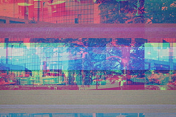 glitched photo, street in city, urban scene, glitch art, vibrant colors, color layers, reflections, dynamic urban, cityscape, artistic photography, abstract art