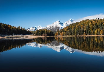 lake, mountains, trees, alps, alpine, snow Mountains, conifers, coniferous, conifer Forest, mountain Lake, calm Waters
