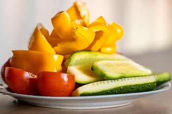 vegetables, sliced, food, salad, yellow Bell Pepper, cucumber, tomato, fresh, healthy, organic, vegetarian