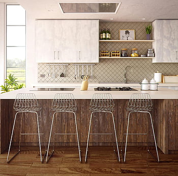 Stolička na šedé bar, kuchyňská pult, elegantní minimalistická kuchyně, dřevěné akcenty, Moderní barové stoličky, kuchyně design, kuchyňský ostrov, bar posezení, kuchyně, interiér kuchyně, moderní kuchyně