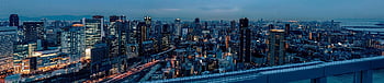 osaka, umeda, panoráma, město, panoráma města, budov, výškové, výškové budovy, mrakodrapy, obchodní čtvrť, kancelářské budovy