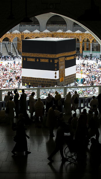 poutníků, mekkah, kaaba, hajj, mecca, Saudská arábie, siluety poutníků, Islámská pouť, náboženské shromáždění, svaté místo, Muslimské uctívání
