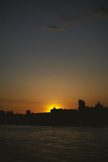 city, sunset, silhouette, sky, kiev, river, dnieper