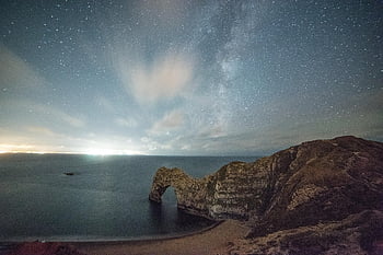oblouk, pobřeží, moře, oceán, pobřežní čára, Skalní formace, horizont, vápencový oblouk, scenérie, venkov, Příroda