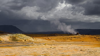 zolfo, roccia vulcanica, vapore di zolfo, paesaggio, Islanda, natura