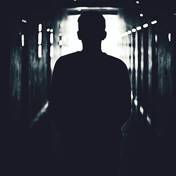 실루엣, 남자, 현관, 그림자 터널, 신비, 서 있는, 어두운, 그림, 백라이트, 대기, 복도