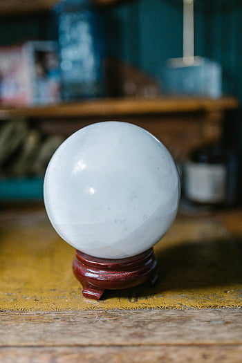 bola de cristal, soporte de madera, temas místicos, adivinación, cerca de la foto, Esfera de cristal, objetos místicos, herramientas de adivinación, soporte de bola de cristal, decoración mística, fotografía de bola de cristal