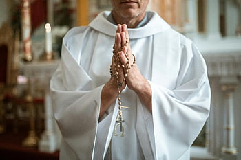 priester, rozenkrans kralen, katholieke priester, gebed, kerk, religieus, geloof, geestelijkheid, aanbidden, toewijding