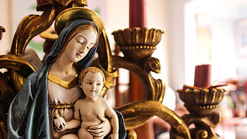 christmas, christ, jesus, decoration, nativity, holy, holidays, faith, church, candle, brown Church