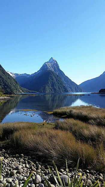 Nový Zéland, zvuk milford, jezero, hory, fjord, Příroda, vrchol píku, moře, oceán, národní park fiordland