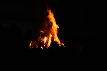 falò di notte di mezza estate, fuoco, bruciare, fuoco di bivacco, fiamma, mezza estate, legna, sera