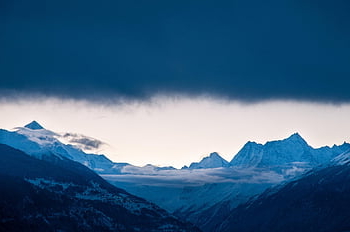 Alperne, bjerge, toppe, topmøder, Schweiz, Dent d'Hérens, Dent Blanche, sne, vinter, landskab, natur
