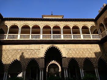 alcazar, Sevilla, Španělsko, seville, architektura, citadely, palác, březen, nemovitý, Dějiny, arabština