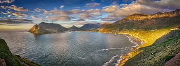 bay, mountains, panorama, sea, ocean, mountain Ranges, sky, clouds, landscape, seascape, south Atlantic