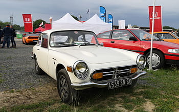 ホンダ、 S800、 モンテリー、 クラシックカー、 白い車、 ビンテージカー、 カーショー、 フランスのナンバープレート、 78 hp、 0.8エンジン、 フランスの販売