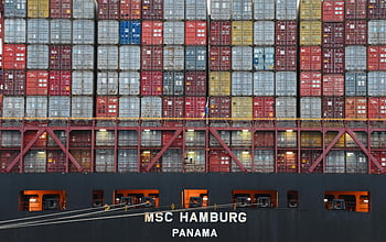skládané kovové přepravní kontejnery, MSC Hamburk, přístav hamburg, přepravní kontejnery, kontejnerová loď, Námořní logistika, Nákladní doprava, mezinárodní doprava, stohování kontejnerů, operací přístavu, kontejnerové plavidlo