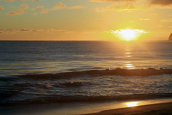 ocean, sunset, sea, evening, water, sun, nature, sunrise, horizon, sky, sunlight