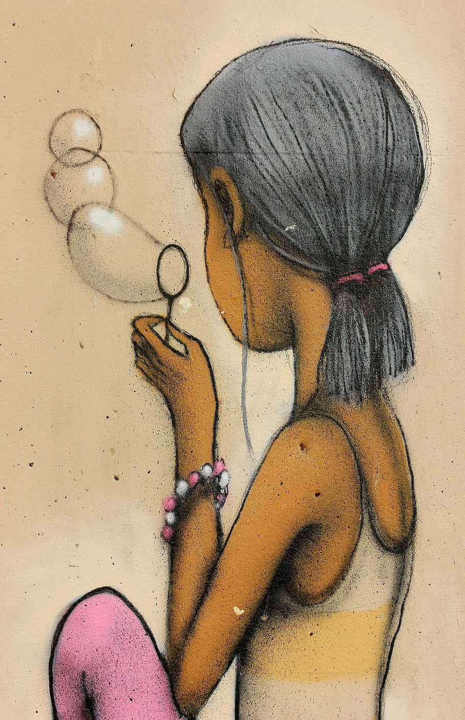 štítek, malování, bublina, dítě, graffiti, městský, design, zeď, výkres, barva, ulice
