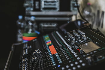 audio mixer, černý audio mix, Profesionální zvukový mixér, hudební studio, knoflíky, jezdců, detail, hudební zařízení, zvukové míchání, Vybavení studia, Produkce zvuku