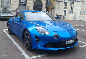 alpino, A110, 2018, auto, blu, gli sport, veicolo, chalon sur saone, targa, fari, ruote