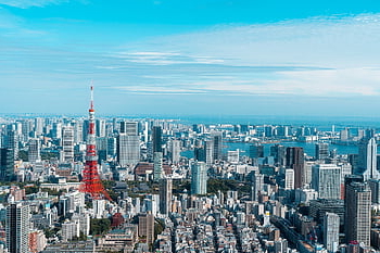 Tokyo toren, tokyo, Japan, toren, stadsgezicht, horizon, wolkenkrabbers, architectuur, gebouwen, stad, stedelijk