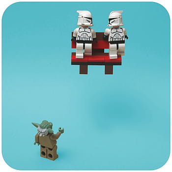 lego, hvězdné války, yoda, Klonové vojáky, lavice, pondělí, Projekt 365, sigma 105 mm, modré pozadí, fotografování hraček, miniaturní figurky