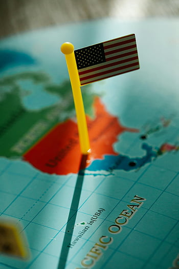 Vlajka USA Pin, Severoamerická mapa, detail, zeměpis, Tichý oceán, Spojené státy, mapa pin, značka vlajky, mapa země, Severní Amerika, usa
