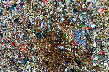 hromadu odpadků, letecký pohled, Velká hromada odpadků, skládky, znečištění, odpad, environmentální problém, plastový odpad, skládka odpadu, nakládání s odpady, letecké snímkování