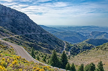 Espanha, Andaluzia, Província de Cádiz, montanhas, Colina, reservatório, Puerto de Las Palomas, Reservatório Zahara-El Gastor, zahara de la sierra, El Gasto, agua