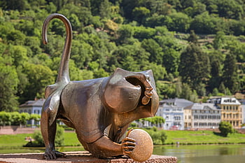 sochařství, kov, umění, postava, umělecká díla, moderní, Heidelberg, náhrdelník, socha, kovový