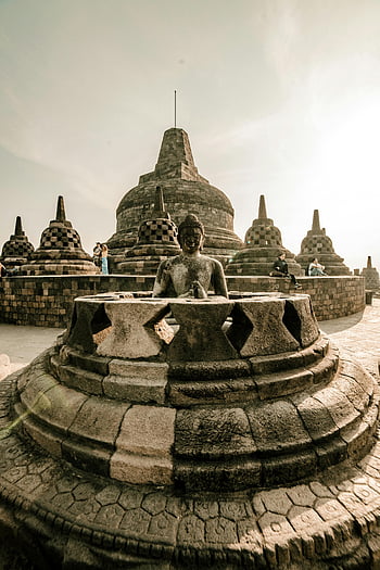 borobudur, Buddhistický památník, Jáva, Indonésie, socha Buddhy, starověké architektury, duchovno, chrám, sochařství, cíl cesty, kulturní dědictví