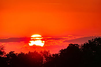 sunset, nature, outdoors, travel, exploration, dusk, sun, clouds, trees